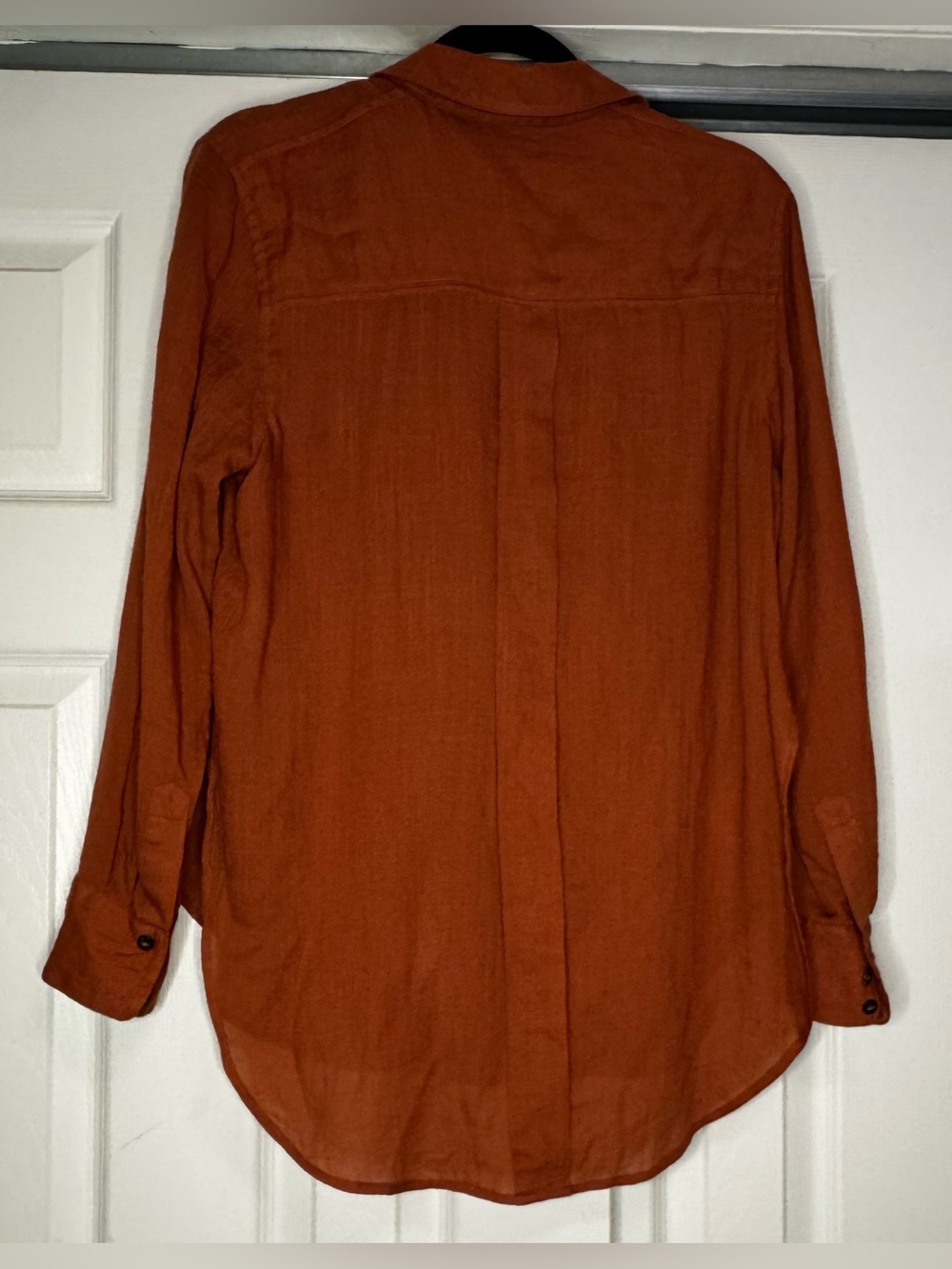 Free People Rust Oversized Button-Down Shirt - Size XS - Picture 3 of 5